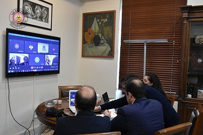 لقاء عبر تقنية الفيديو كونفرنس بين جامعة دمشق وجامعة الطيران في باكستان 
